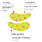 Yellow and pink eye patches with features on a white background