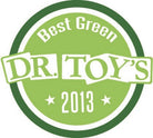 Dr. Toy's Best Green 2013 award logo on a green background