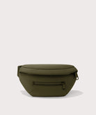 Green waist bag on a light gray background