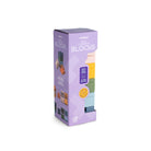 Purple packaging of building blocks on a white background