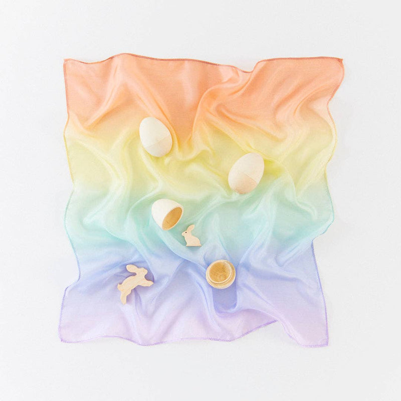 Enchanted Mini Playsilk - Soft Rainbow by Sarah&
