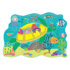 Children's puzzle with an underwater scene featuring a boat, fish, and jellyfish.