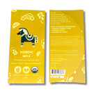 Yellow chocolate packaging with a horse illustration and text on a white background