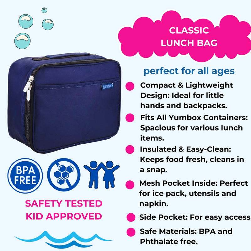 Yumbox Spacious Classic Lunch Bag - Navy Blue