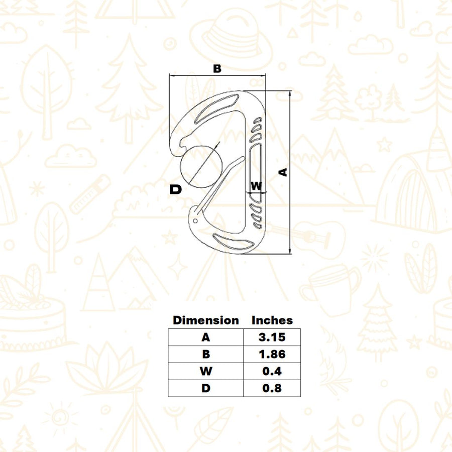 Multifunctional keychain with dimensions and inches.