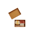Set of soap and brush in a brown box on a white background