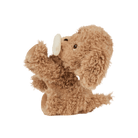 Plush elephant toy waving on a transparent background