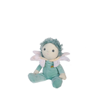 Plush toy fairy with green hair and outfit on a white background