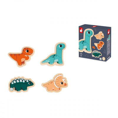 Dino 4 Progressive Puzzles by Janod