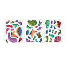 Set of colorful dinosaur stickers on a white background
