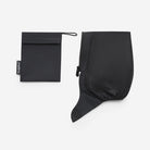 Black pouch and hood on a white background