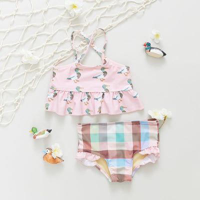 Baby Girls Joy Tankini Swim Set - Pink Mallard Friends by Pink Chicken