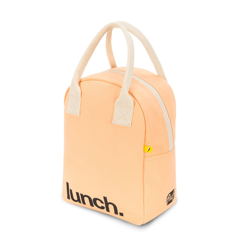 Zipper Lunch Bag - ‘Lunch’ in Peach by Fluf