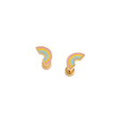 Pair of rainbow-shaped earrings on a white background