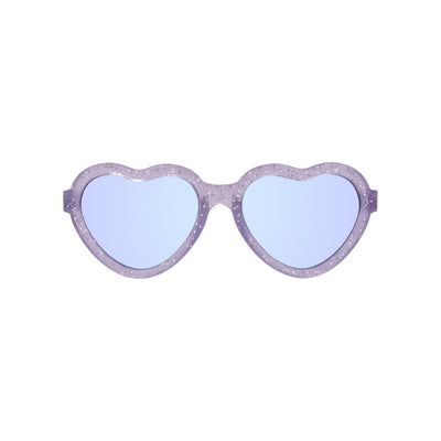 Lavender Shimmer Hearts Sunglasses with Mirrored Lens by Babiators