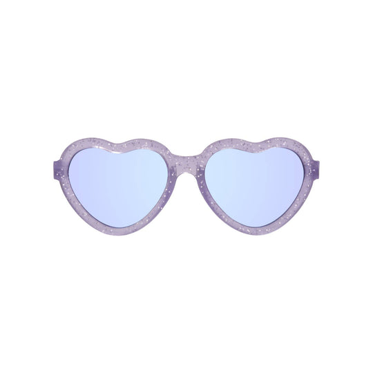 Lavender Shimmer Hearts Sunglasses with Mirrored Lens by Babiators