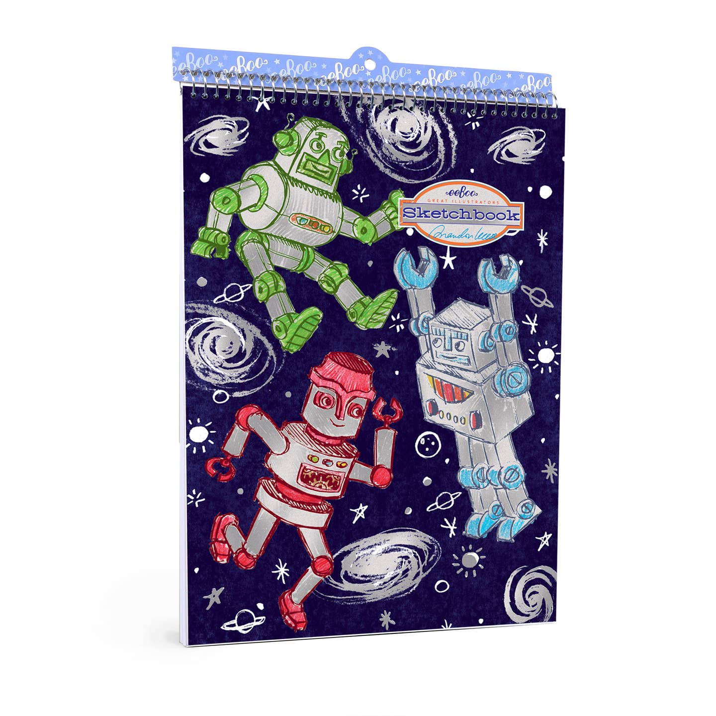 Silver Robots Sketchbook by Eeboo – Pacifier Kids Boutique