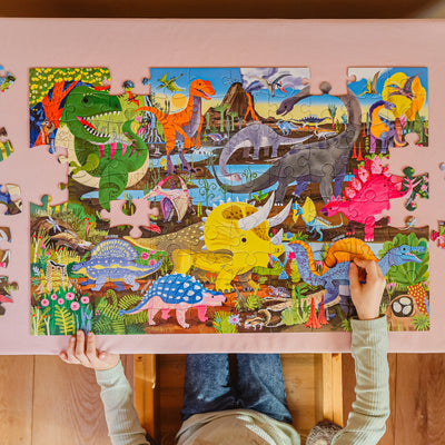 100 Piece Puzzle - Land of Dinosaurs by Eeboo