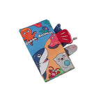 Colorful children's book with ocean animal illustrations on a white background