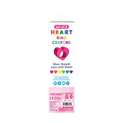 Heart Ring Crayons - Set of 6 by OOLY