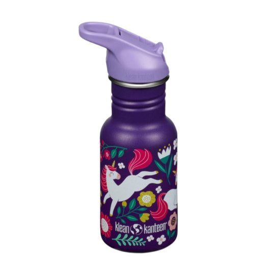 12oz Classic Kid's Water Bottle with Flip Seal Sport Cap - Leaping Unicorns by Klean Kanteen