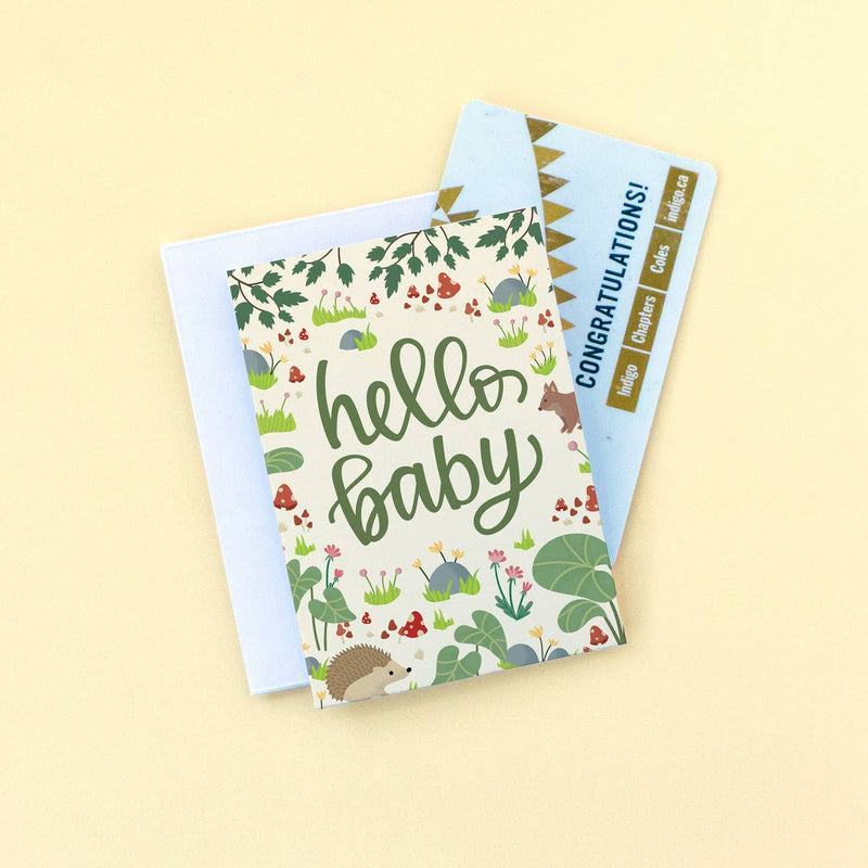 Hello Baby Woodland Mini Card by Pedaller Designs