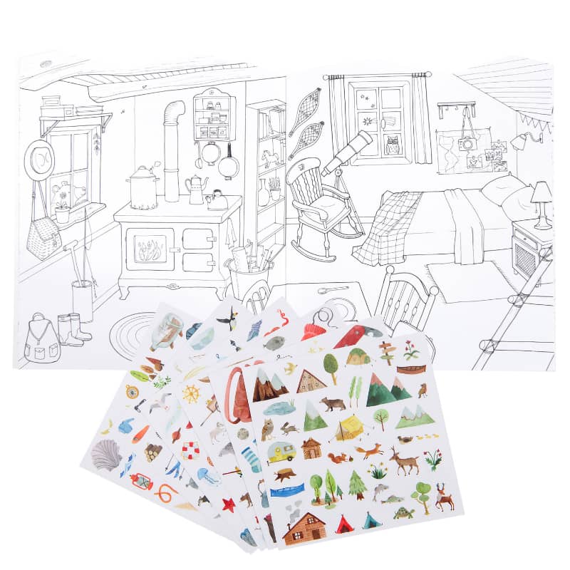 Explorer Coloring and Sticker Book by Moulin Roty