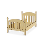 Wooden bed frame on a white background