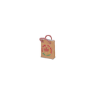 Small model of a paper bag with a handle on a white background