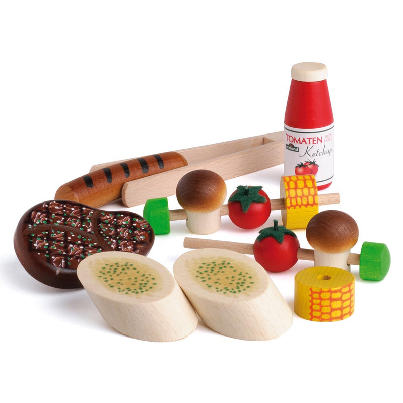 Grill Party Wooden Play Food Set (14 Pieces) by Erzi