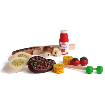 Grill Party Wooden Play Food Set (14 Pieces) by Erzi