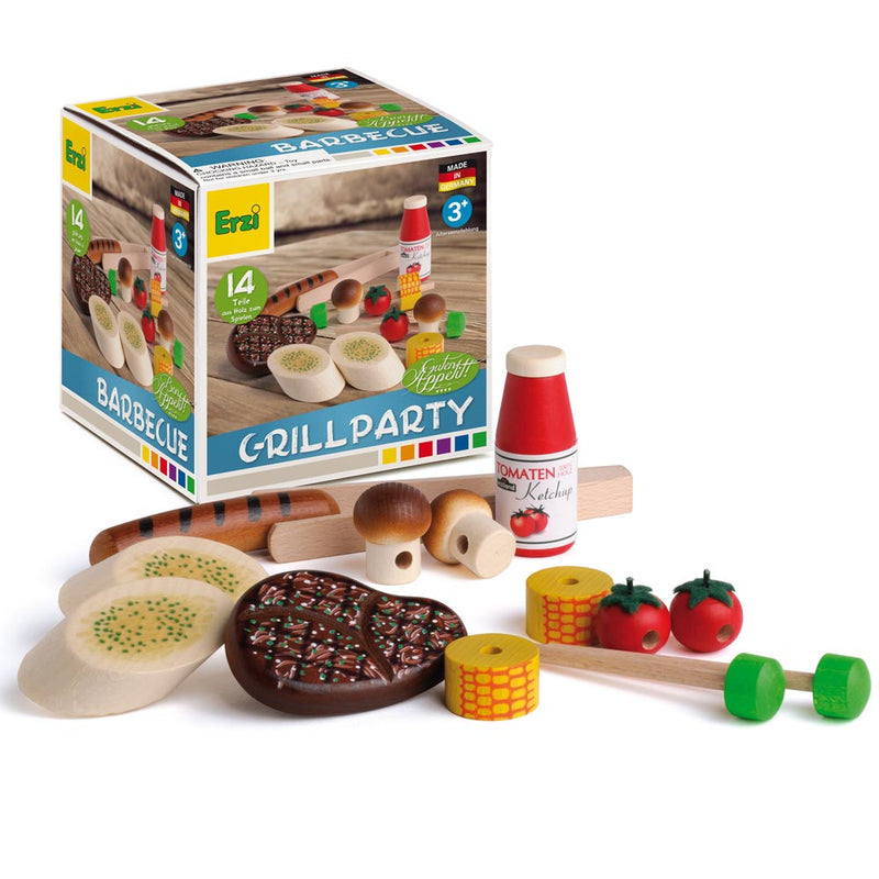 Grill Party Wooden Play Food Set (14 Pieces) by Erzi