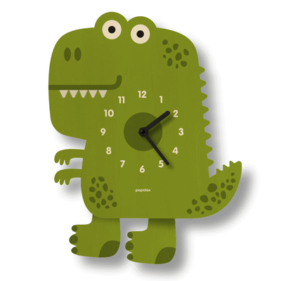 Dinosaur Wood Pendulum Clock by Popclox