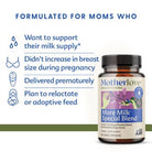 Bottle of Motherlove More Milk Special Blend with text about its use for breastfeeding moms.