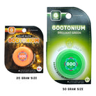 Two packages of Gootonium, one solar glow and one brilliant green, on a white background.