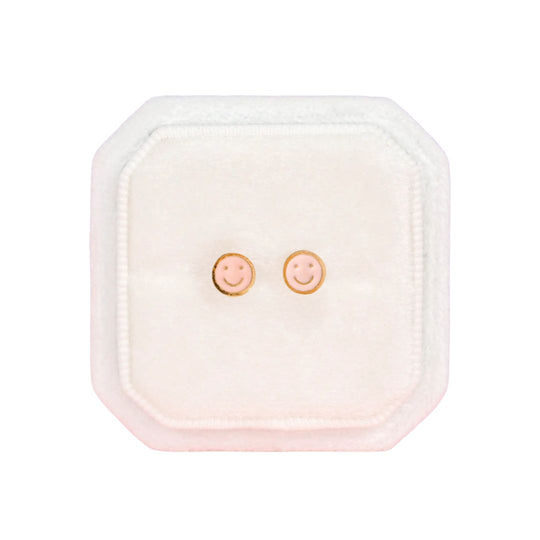 Tiny Smiley Earrings by Pierced