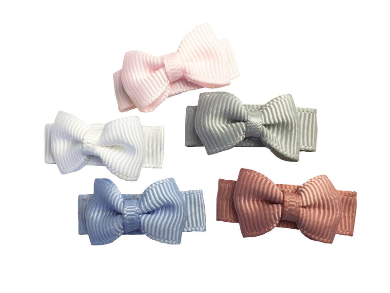 Tiny Tuxedo Bows on Snap Clips Set of 5 - Pixie by Baby Wisp