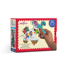 eeBoo puzzle box with colorful illustrations and a hand holding a puzzle piece on a white background