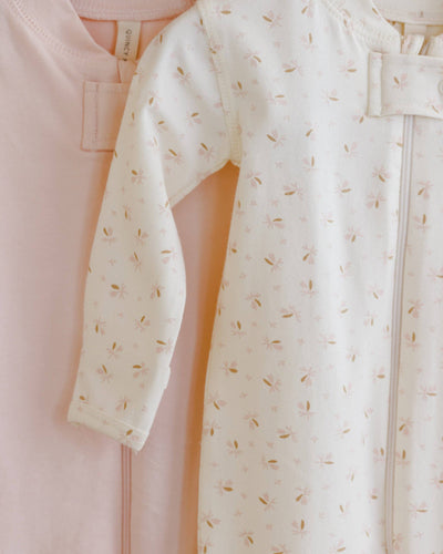Zip Long Sleeve Sleeper Footie - Fleur by Quincy Mae