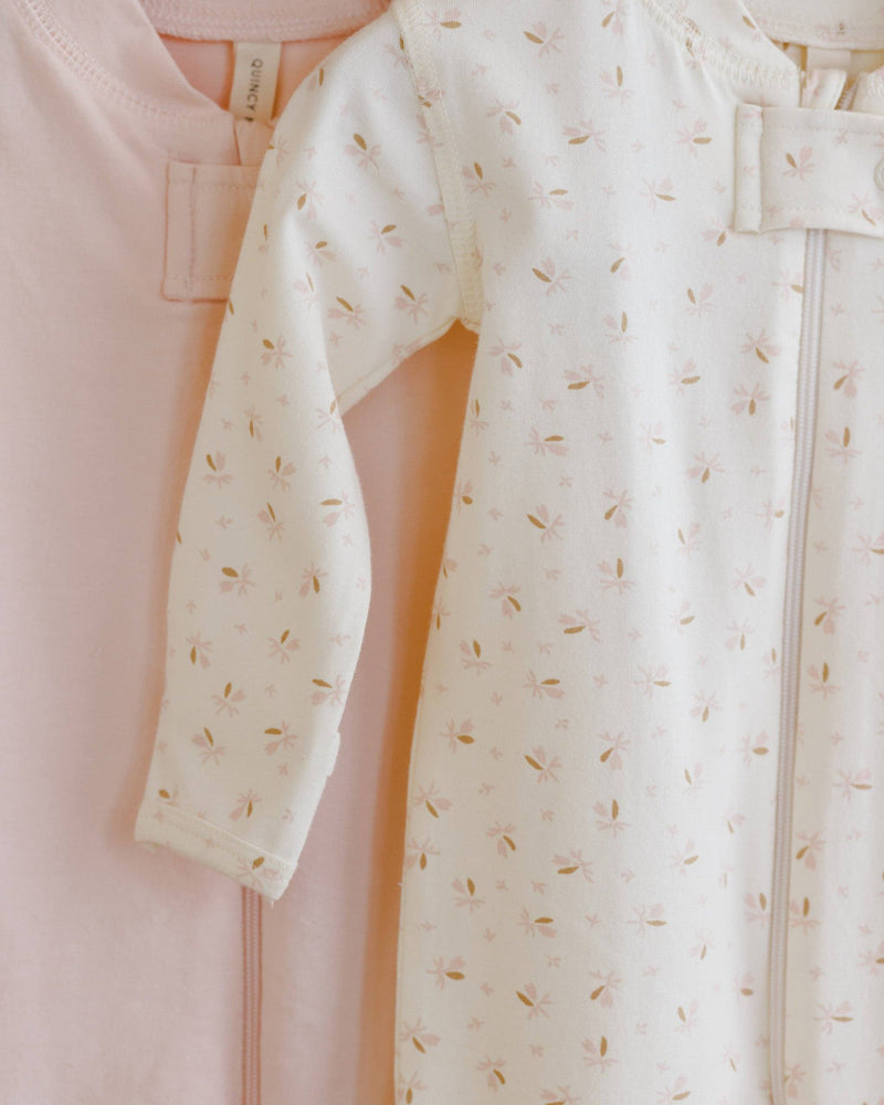 Zip Long Sleeve Sleeper Footie - Fleur by Quincy Mae