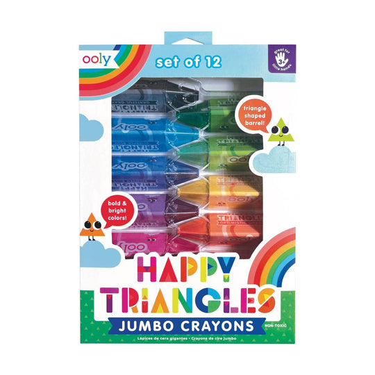 Happy Triangles Jumbo Crayons - Set of 12 by OOLY