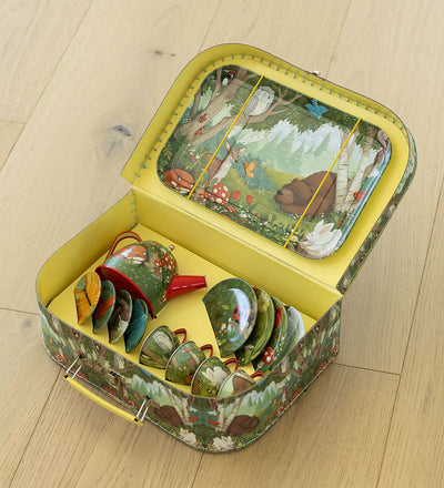 15 Piece Tin Tea Set - Woodland by HearthSong