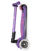 Purple scooter with pink accents on a white background