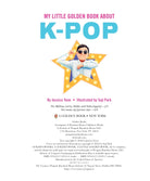 Book cover of 'My Little Golden Book About K-POP' with a character in sunglasses and a star.