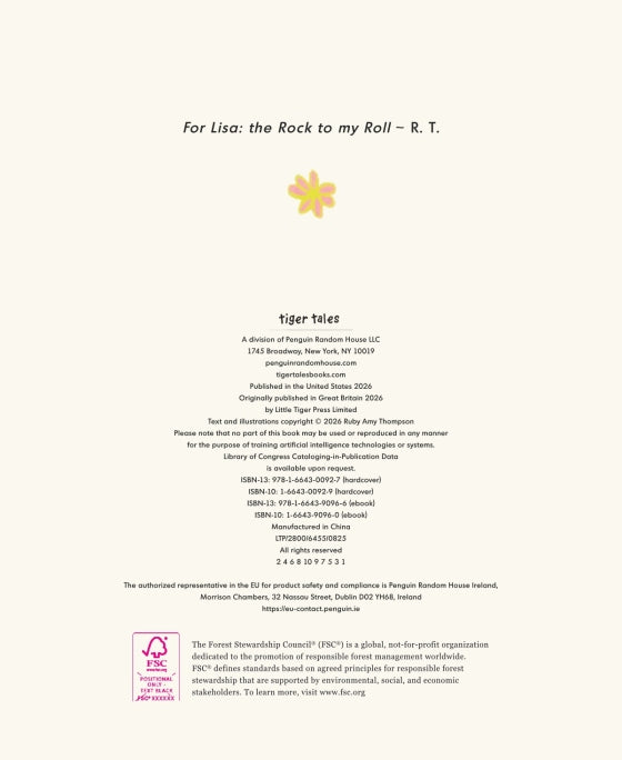 A flat, front-facing view of a book cover on a warm off-white background. The title 'For Lisa: the Rock to My Roll - R.