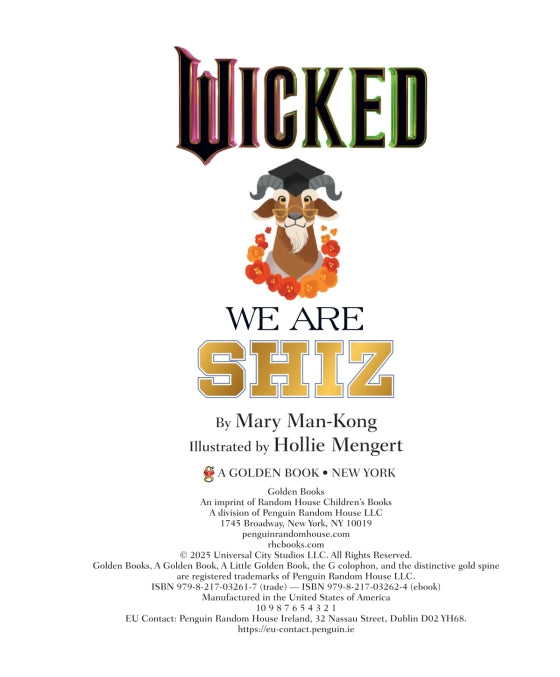 Book cover for 'We Are Sizz' by Mary Man-Kong and Hollie Mengert, featuring the title 'WICKED' at the top, a stylized face with flames and orange sparks in the center, and publisher details for Golden Books on a white background.