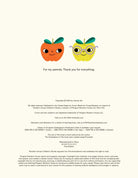 A cream-colored book cover featuring two cute, smiling cartoon pumpkins with green tops and glasses, with a message of gratitude for parents. Below the illustration is the title 'For my parents.
