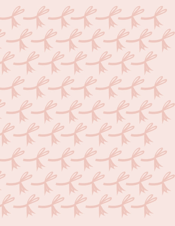 Pattern of pink bows on a light pink background