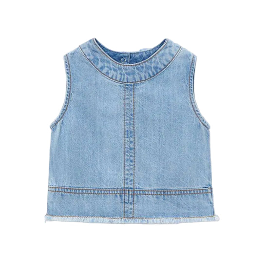 Denim Bow Top - Light Blue by Mayoral