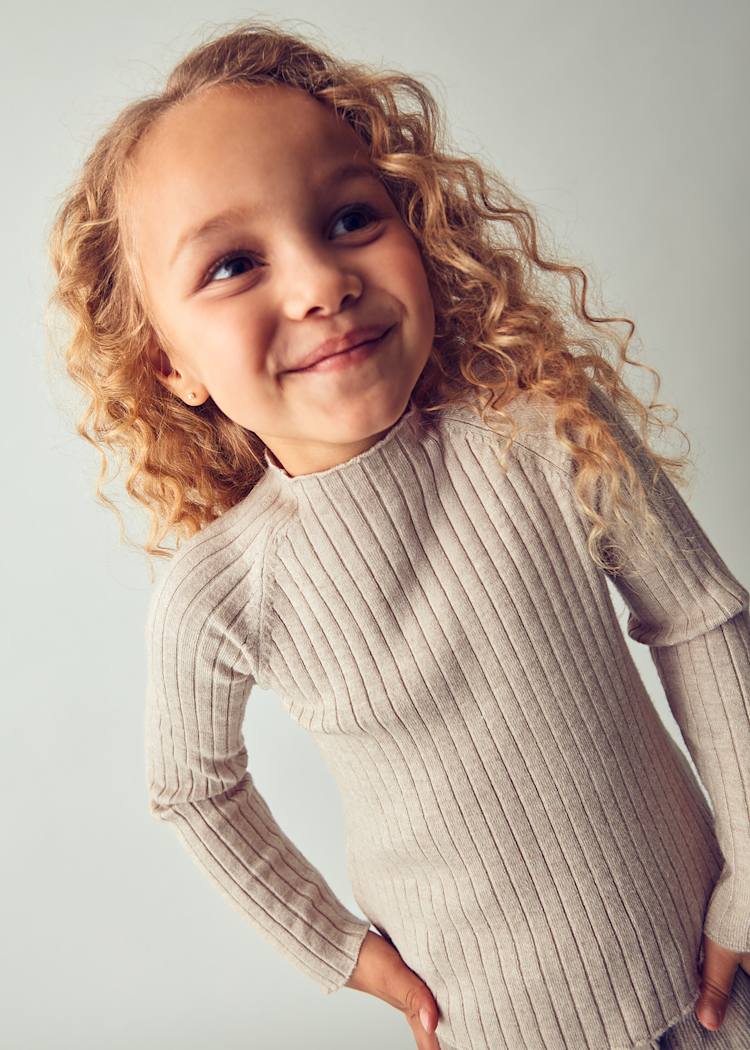 Mock Neck Knit Sweater - Toffee by Mayoral - FINAL SALE